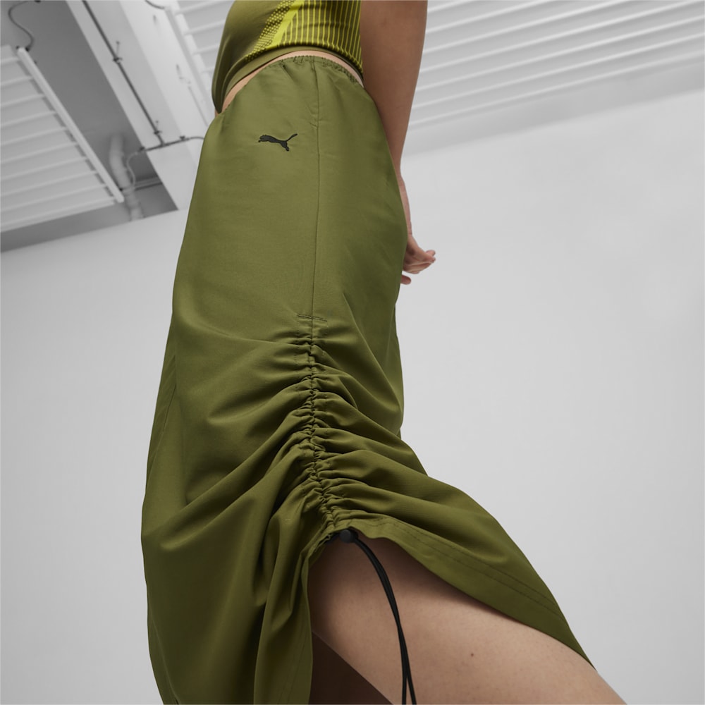 Puma DARE TO Midi Woven Skirt - Olive Green