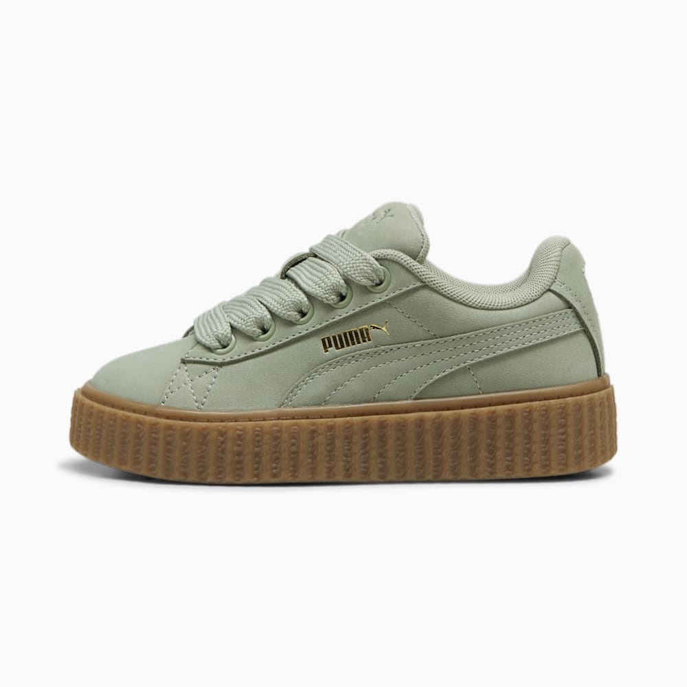 FENTY x PUMA Creeper Phatty Earth Tone Little Kids\' Sneakers - Green Fog-PUMA Gold-Gum