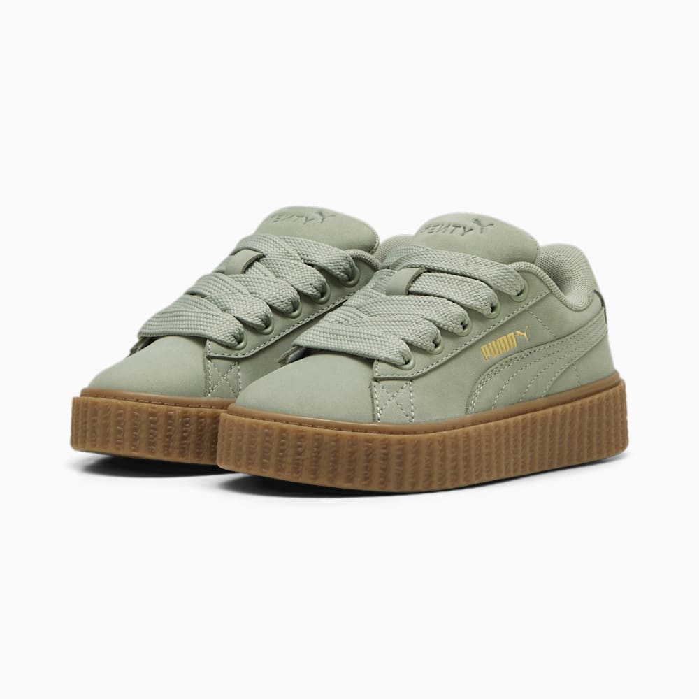 FENTY x PUMA Creeper Phatty Earth Tone Little Kids\' Sneakers - Green Fog-PUMA Gold-Gum