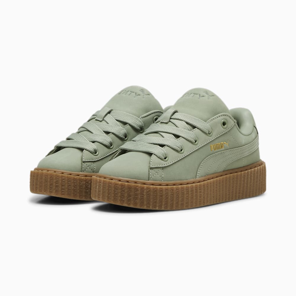 FENTY x PUMA Creeper Phatty Earth Tone Big Kids\' Sneakers - Green Fog-PUMA Gold-Gum