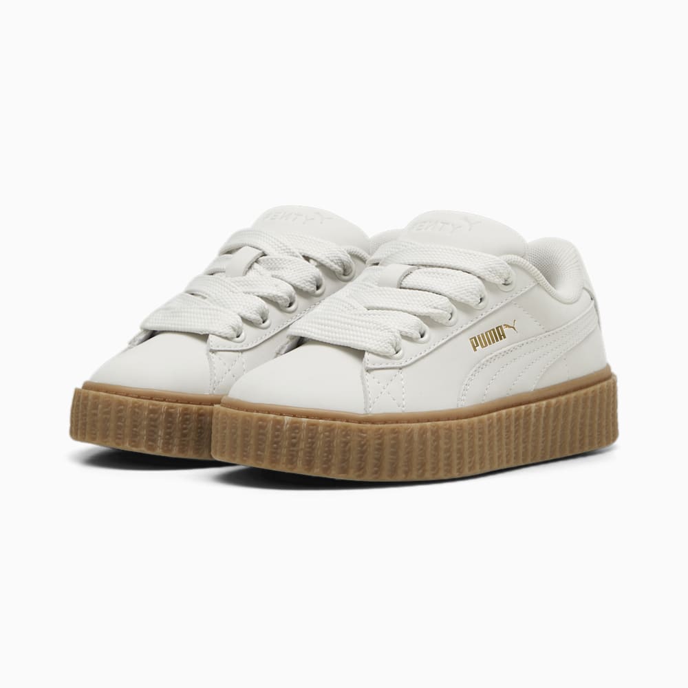 FENTY x PUMA Creeper Phatty Earth Tone Little Kids\' Sneakers - Warm White-PUMA Gold-Gum