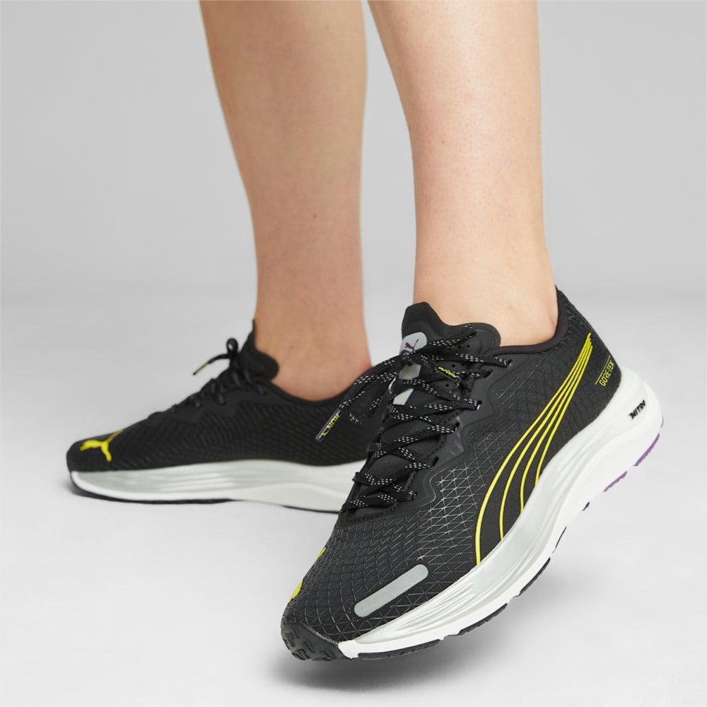 Puma Velocity NITRO™ 2 GORE-TEX® Running Shoes - Black-Purple Pop-Yellow Burst