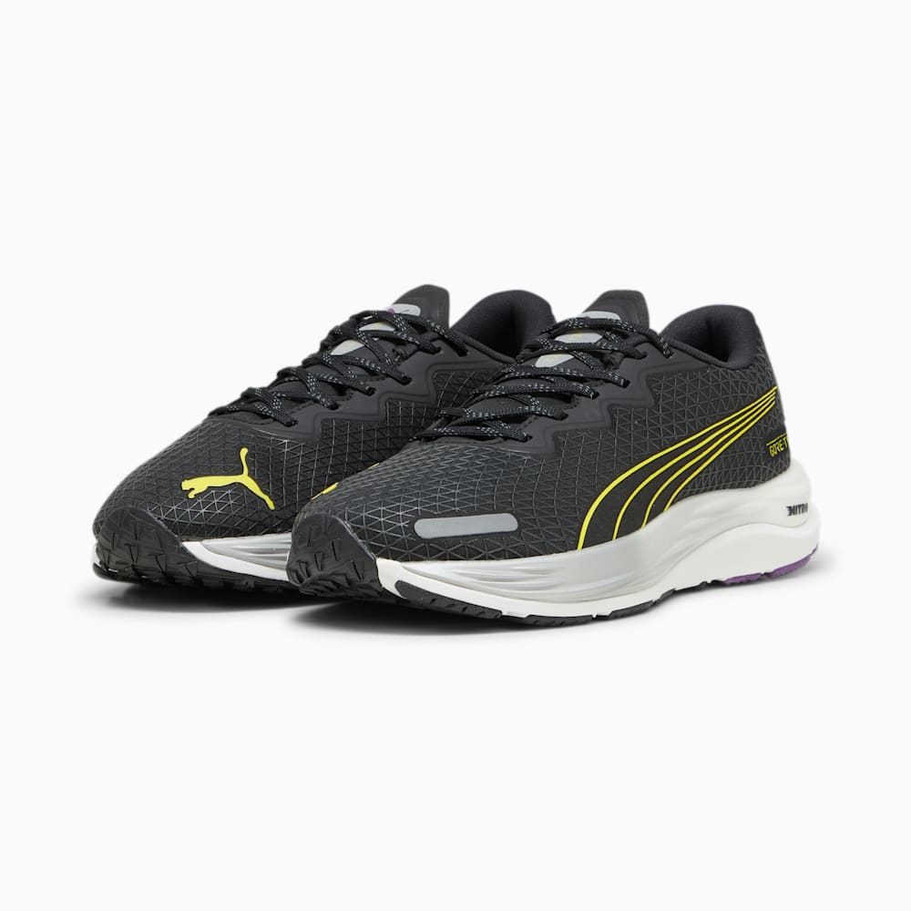 Puma Velocity NITRO™ 2 GORE-TEX® Running Shoes - Black-Purple Pop-Yellow Burst