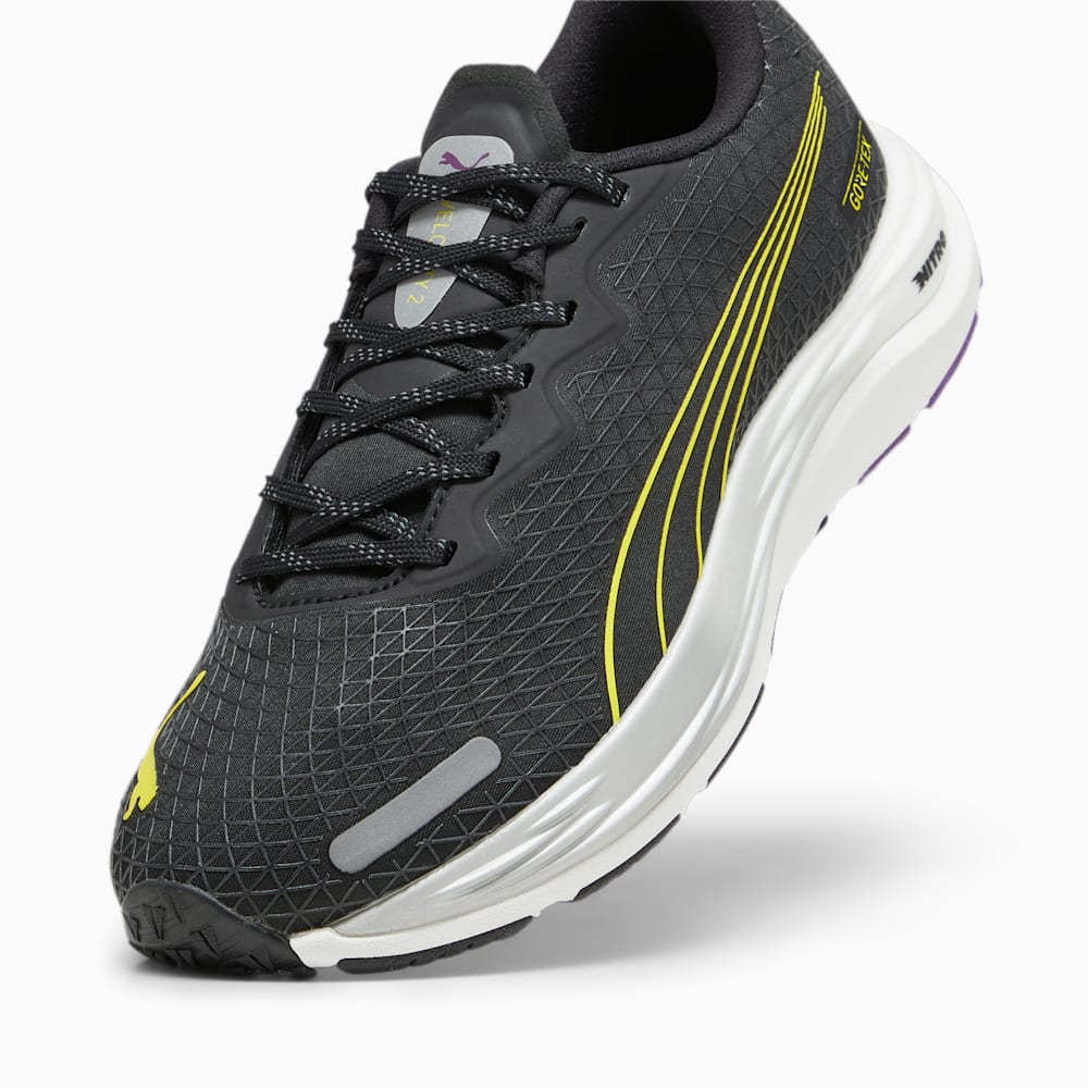 Puma Velocity NITRO™ 2 GORE-TEX® Running Shoes - Black-Purple Pop-Yellow Burst