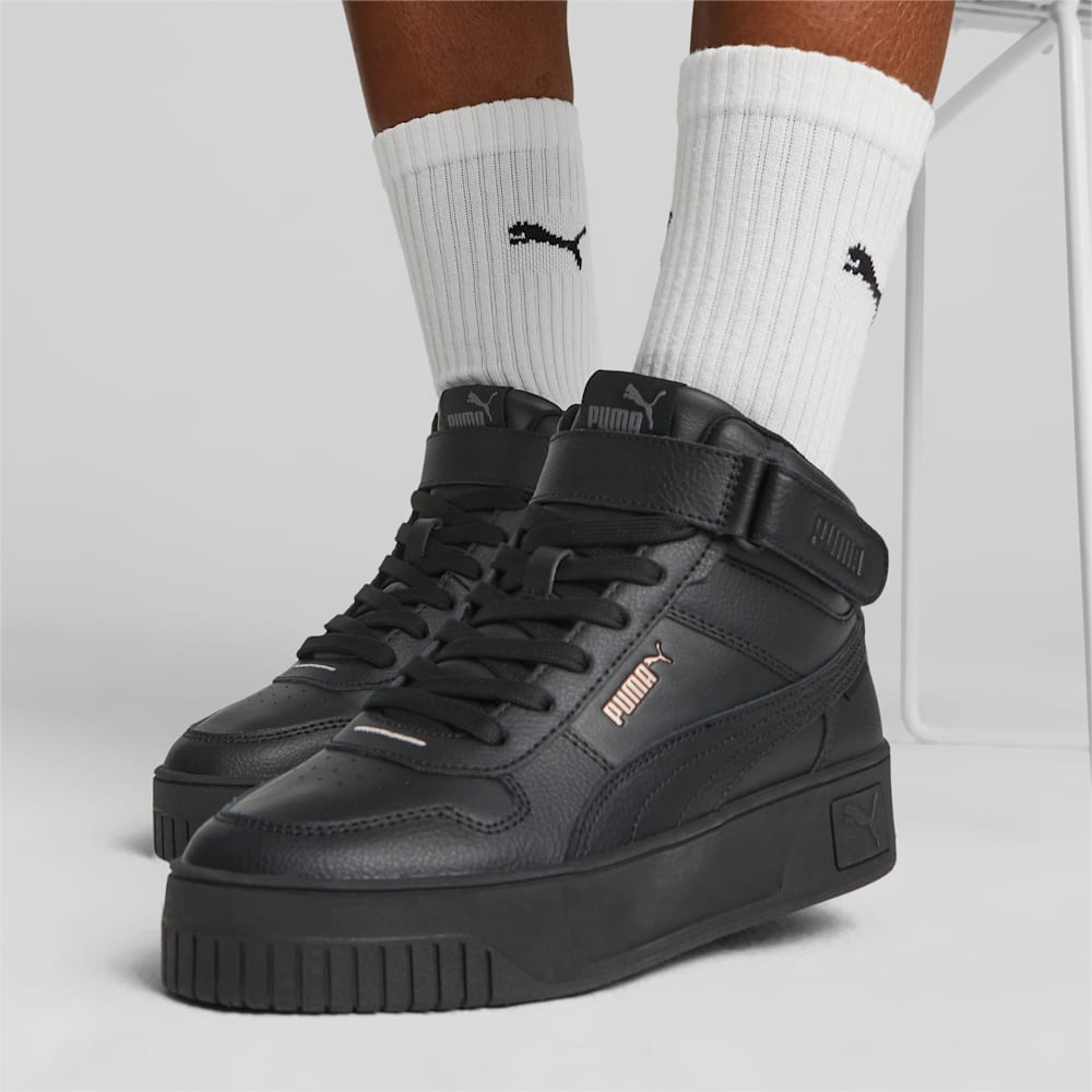 Puma Carina Street Mid Sneakers - Black-Black-Rose Gold