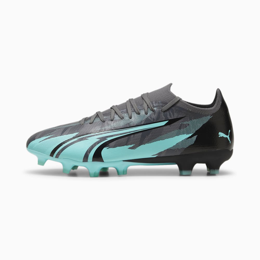 Puma ULTRA MATCH RUSH FG/AG Soccer Cleats - Strong Gray-White-Elektro Aqua