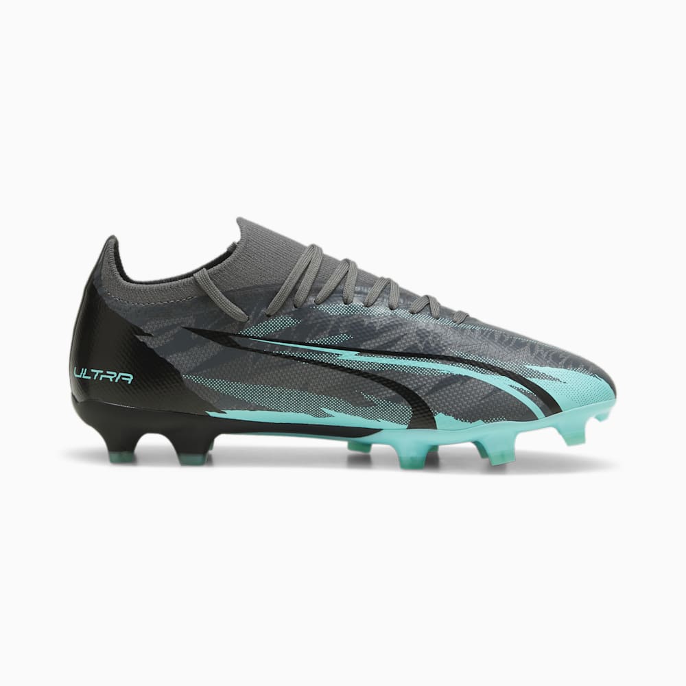 Puma ULTRA MATCH RUSH FG/AG Soccer Cleats - Strong Gray-White-Elektro Aqua