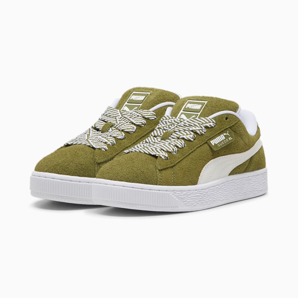 Puma Suede XL Soft Sneakers - Olive Green-White