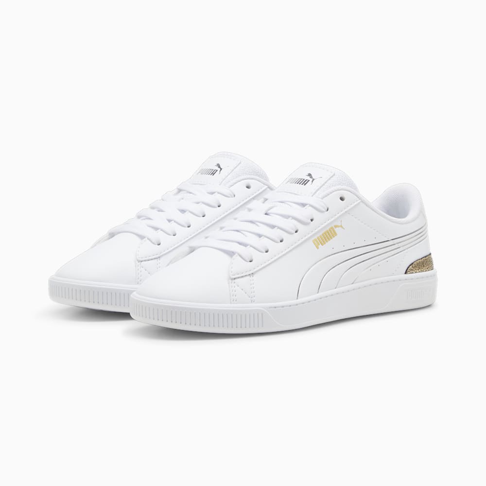 Puma Vikky v3 Metallic Shine Sneakers - White-Gold-Silver