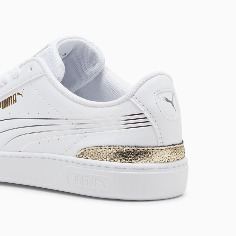 Puma Vikky v3 Metallic Shine Sneakers - White-Gold-Silver