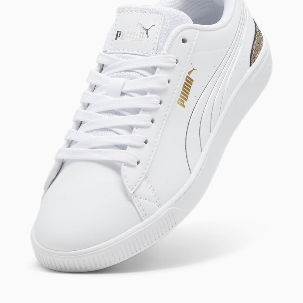 Puma Vikky v3 Metallic Shine Sneakers - White-Gold-Silver