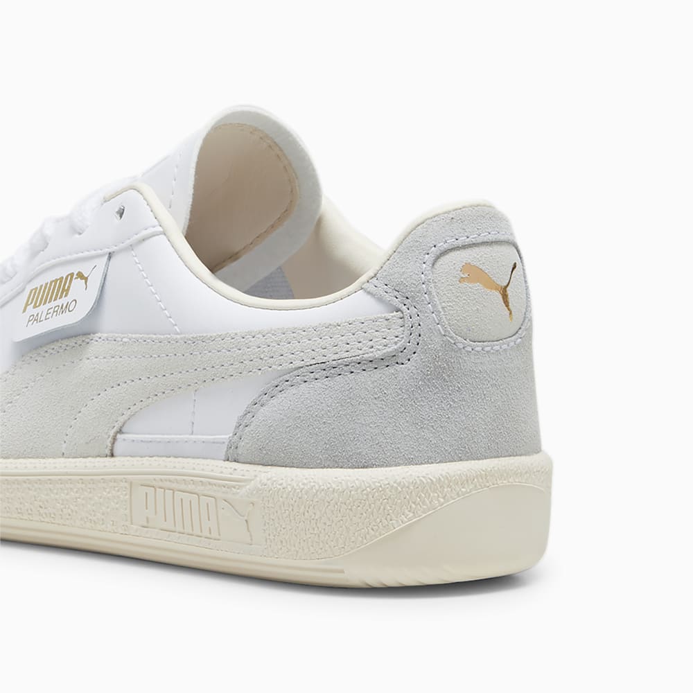 Puma Palermo Leather Big Kids Sneakers - White-Cool Light Gray-Sugared Almond