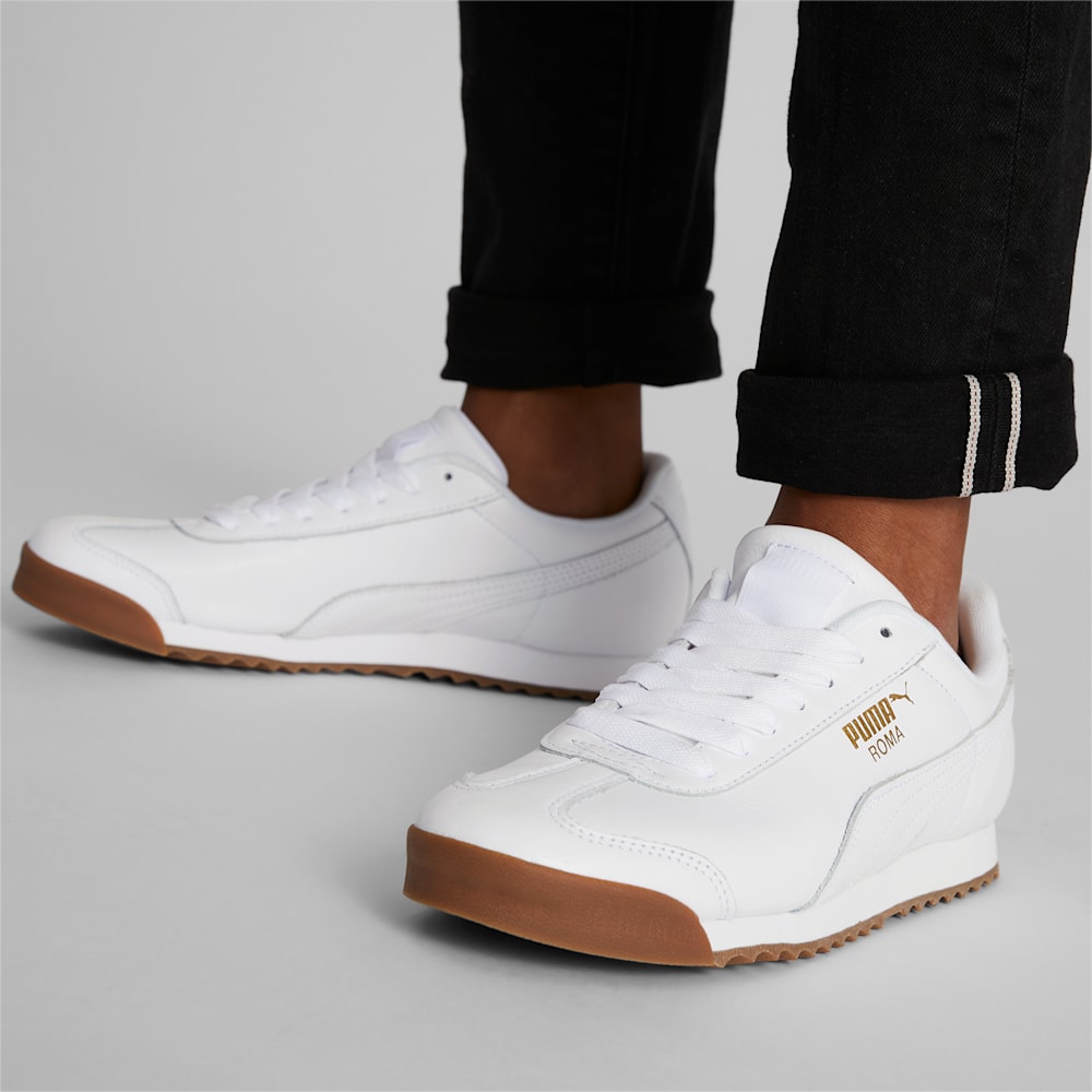 Puma Roma Classic Gum Sneakers - White-Team Gold