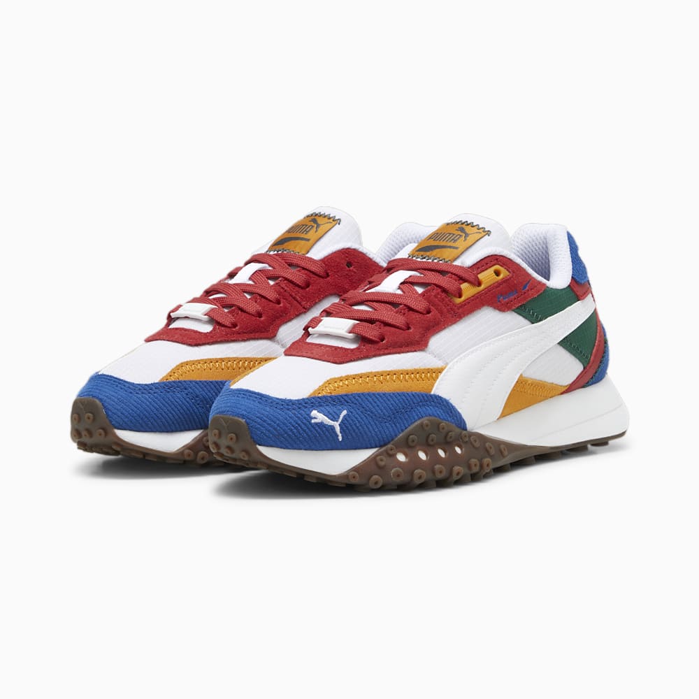 Puma Blktop Rider Multicolor Big Kids Sneakers - White-Club Red