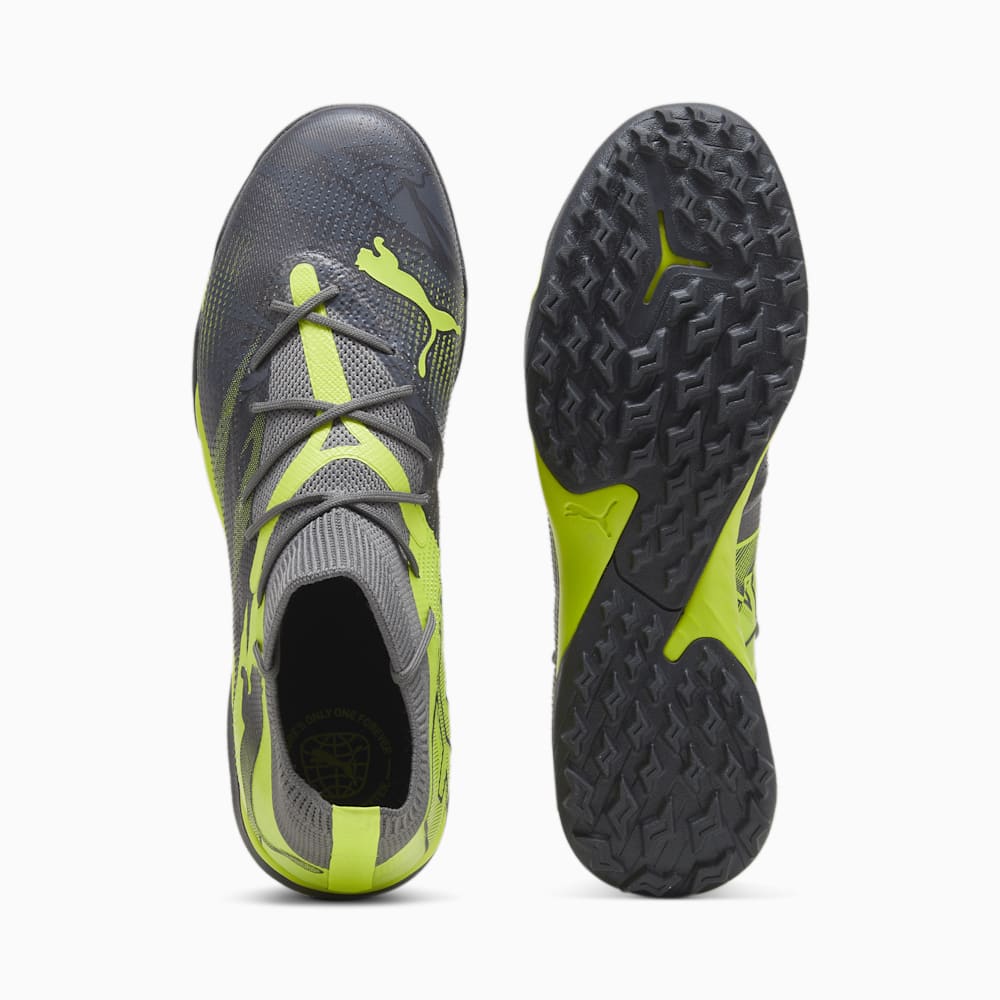 Puma FUTURE 7 MATCH RUSH TT Soccer Cleats - Strong Gray-Cool Dark Gray-Electric Lime