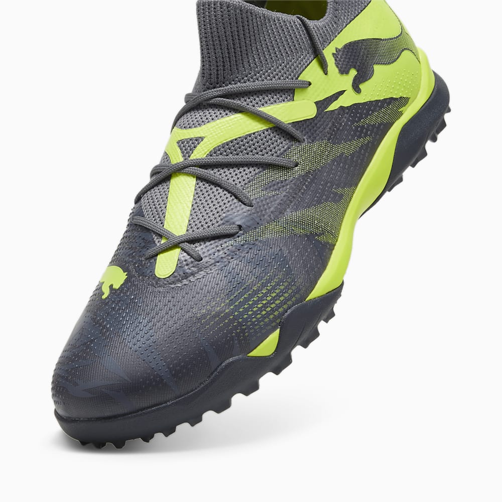 Puma FUTURE 7 MATCH RUSH TT Soccer Cleats - Strong Gray-Cool Dark Gray-Electric Lime