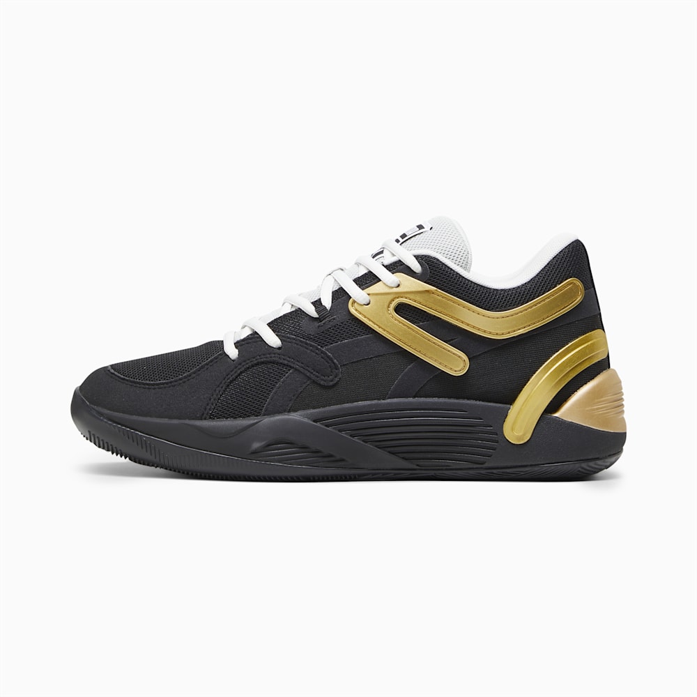 Puma TRC Blaze Court Basketball Shoes - Black-Sedate Gray-White-Metallic Gold