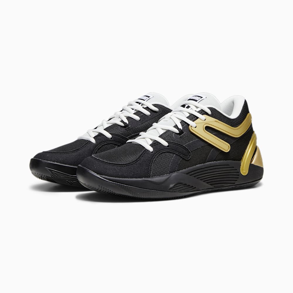 Puma TRC Blaze Court Basketball Shoes - Black-Sedate Gray-White-Metallic Gold