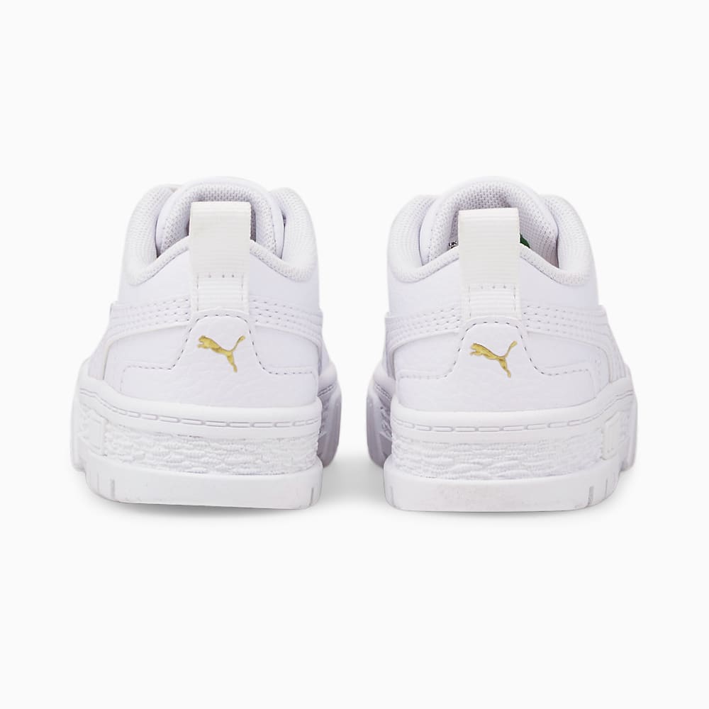 Puma Mayze Leather Toddler Shoes - White-Team Gold