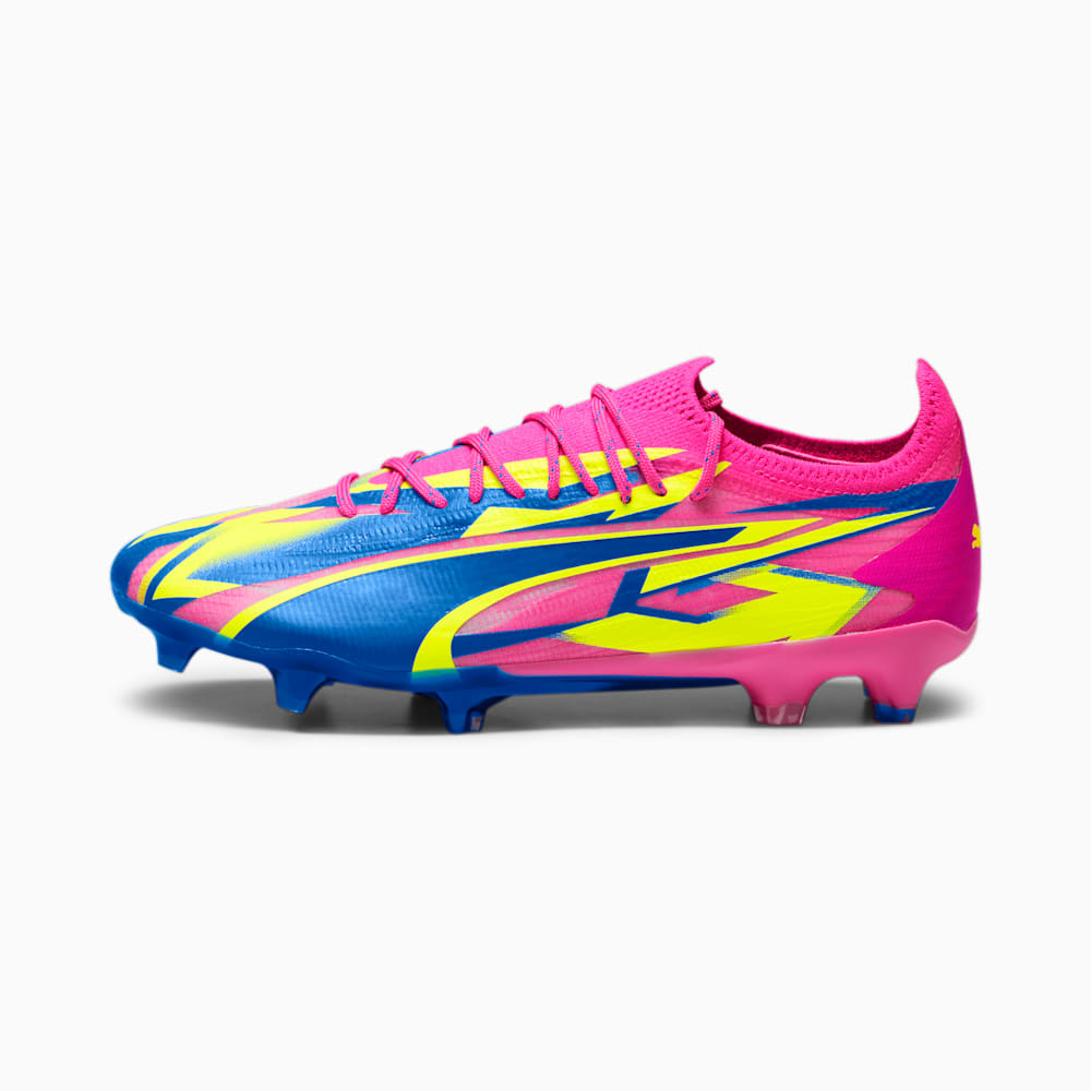 Puma ULTRA ULTIMATE ENERGY FG/AG Soccer Cleats - Luminous Pink-Ultra Blue-Yellow Alert