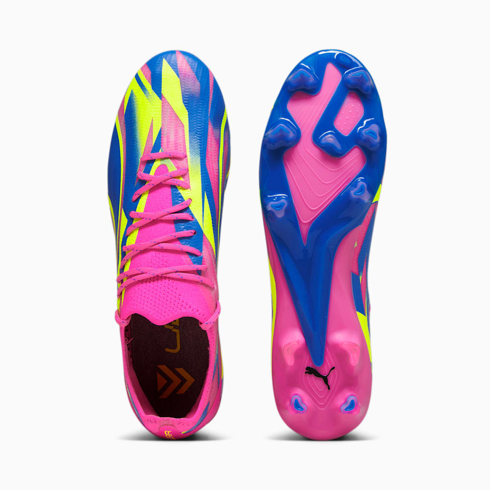 Puma ULTRA ULTIMATE ENERGY FG/AG Soccer Cleats - Luminous Pink-Ultra Blue-Yellow Alert