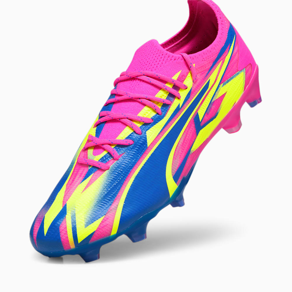 Puma ULTRA ULTIMATE ENERGY FG/AG Soccer Cleats - Luminous Pink-Ultra Blue-Yellow Alert