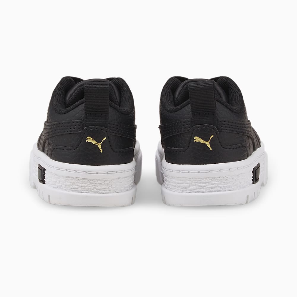 Puma Mayze Leather Toddler Shoes - Black-Team Gold