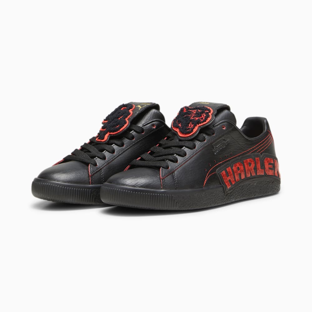 Puma x DAPPER DAN Clyde Sneakers - Black-Black-Burnt Red