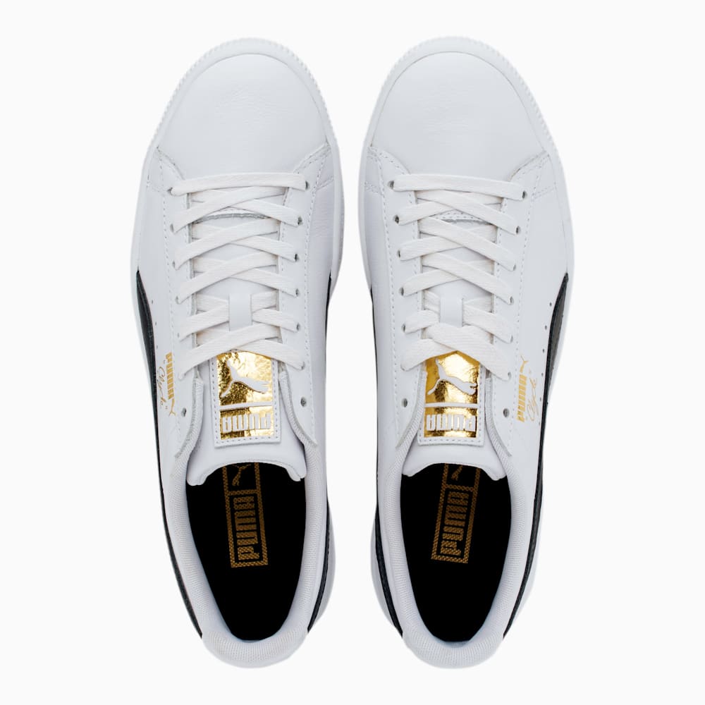 Puma Clyde Core Foil Sneakers - White-Black-Team Gold