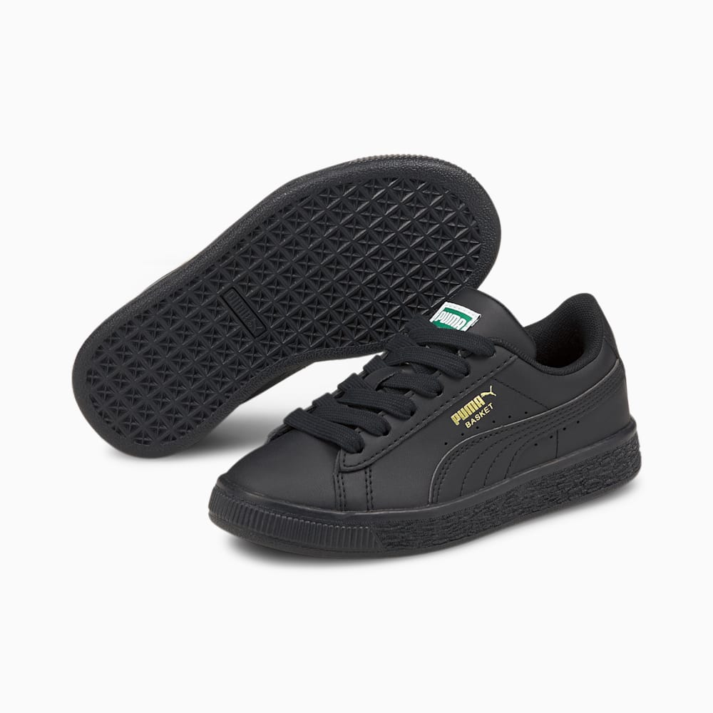 Puma Basket Classic XXI Little Kids Shoes - Black-Black