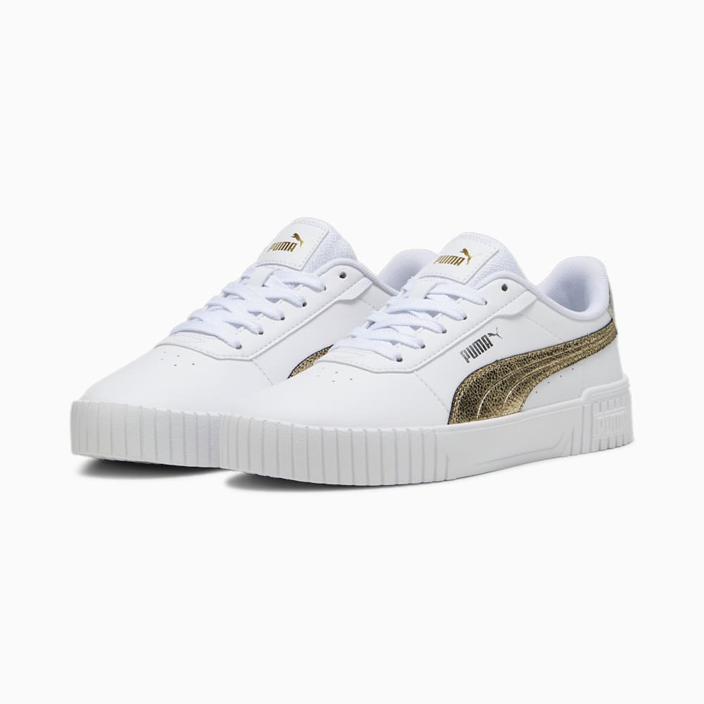 Puma Carina 2.0 Metallic Shine Sneakers - White-Gold-Silver