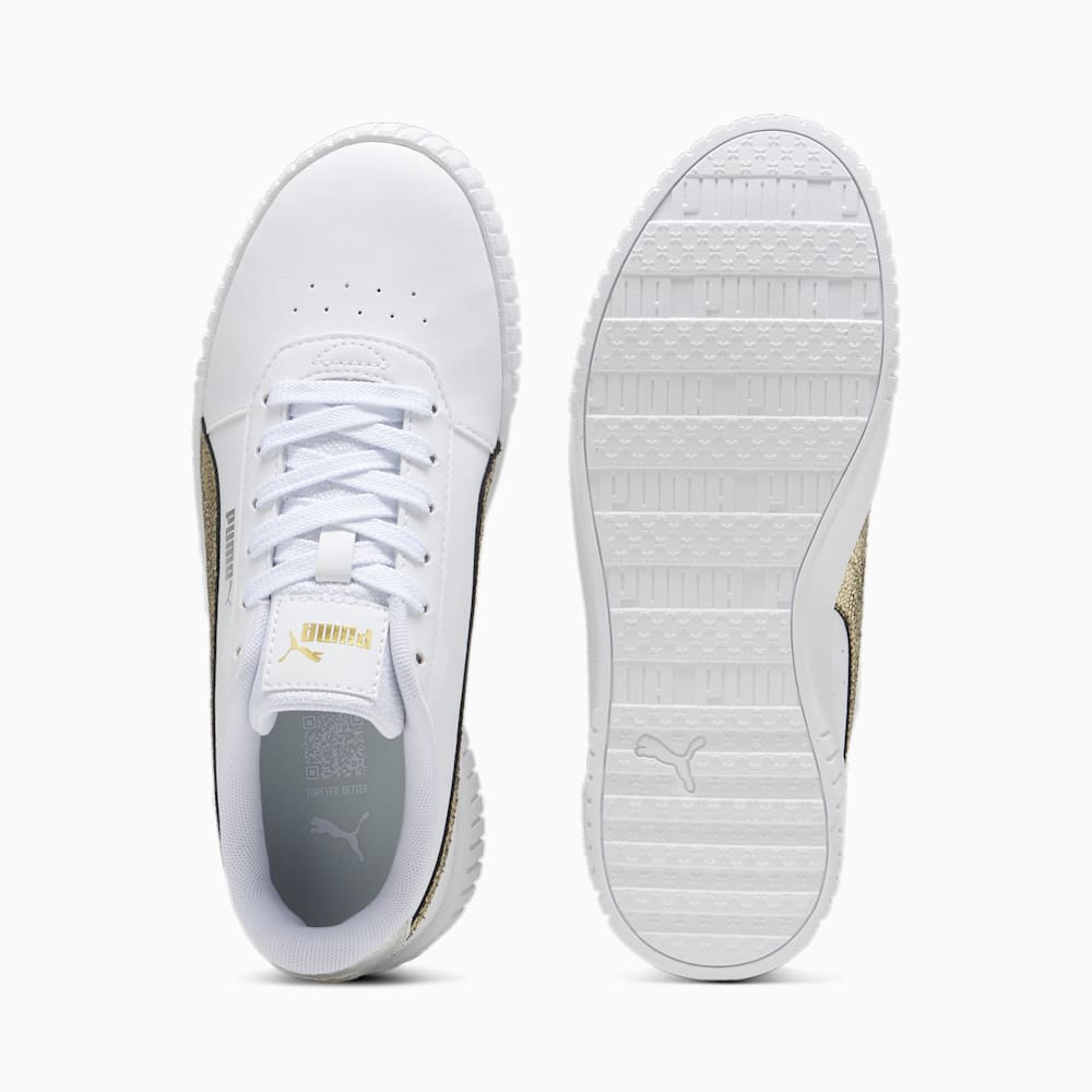 Puma Carina 2.0 Metallic Shine Sneakers - White-Gold-Silver