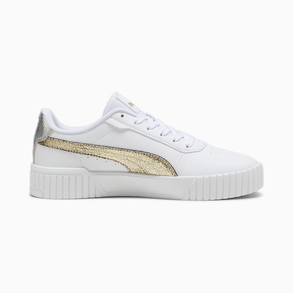 Puma Carina 2.0 Metallic Shine Sneakers - White-Gold-Silver