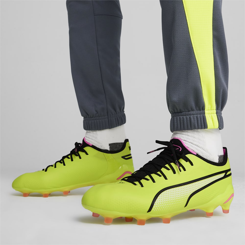 Puma KING ULTIMATE FG/AG Soccer Cleats - Electric Lime-Black-Poison Pink