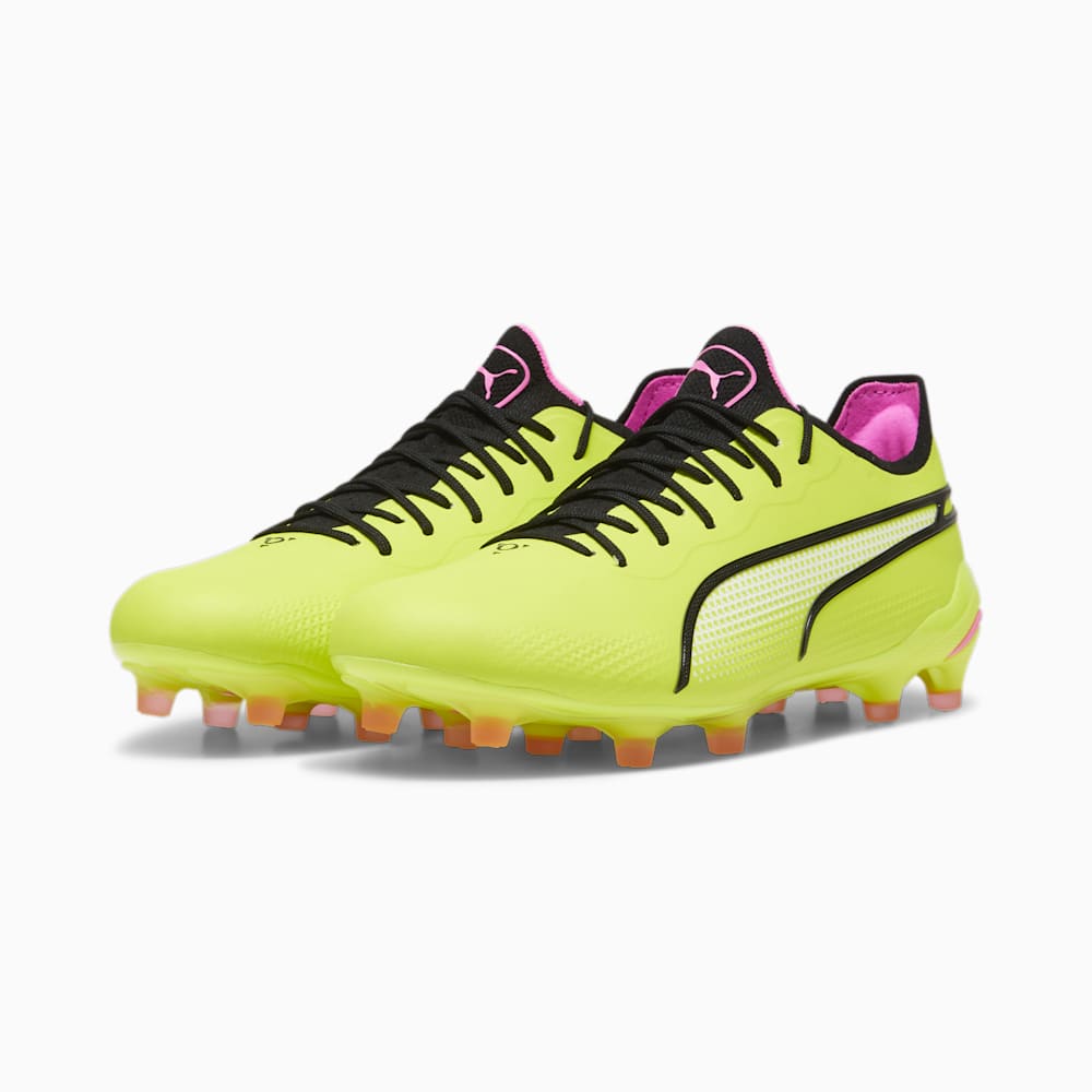 Puma KING ULTIMATE FG/AG Soccer Cleats - Electric Lime-Black-Poison Pink