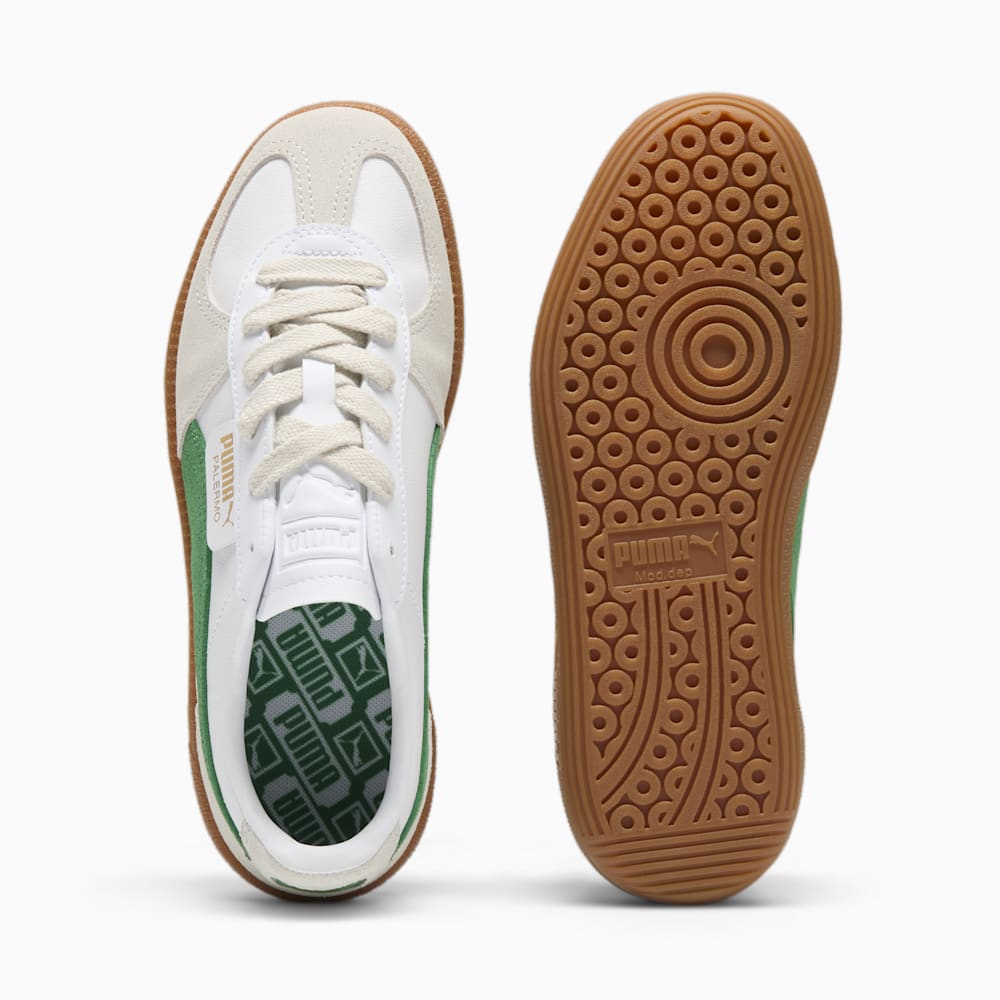 Puma Palermo Leather Sneakers - White-Vapor Gray-Archive Green