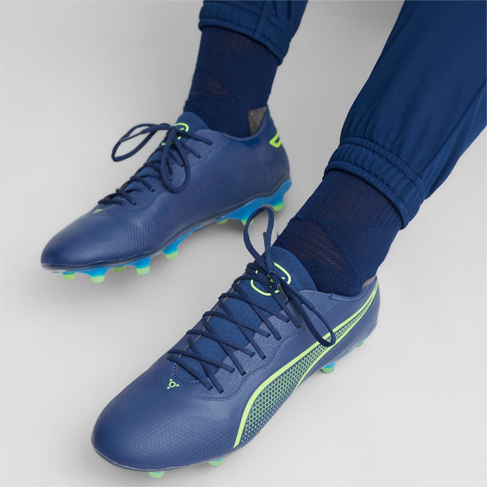 Puma KING PRO FG/AG Soccer Cleats - Persian Blue-Pro Green-Ultra Blue