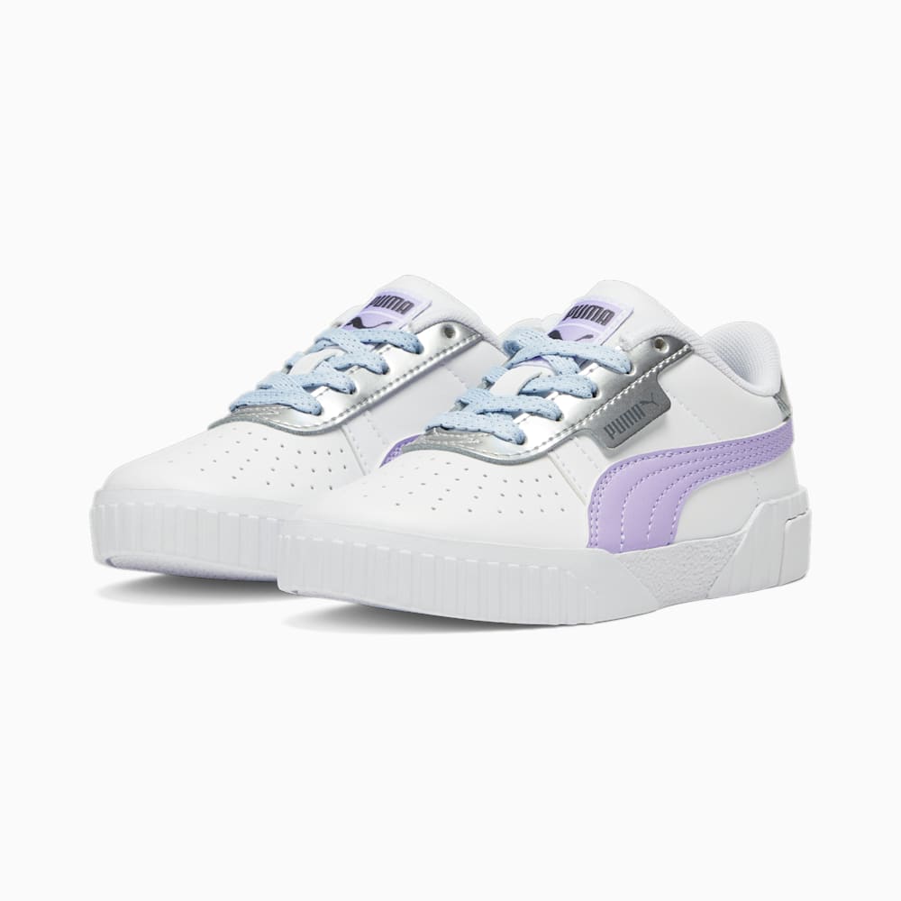 Puma Cali Frozen Over Little Kids Sneakers - White-Vivid Violet-Silver