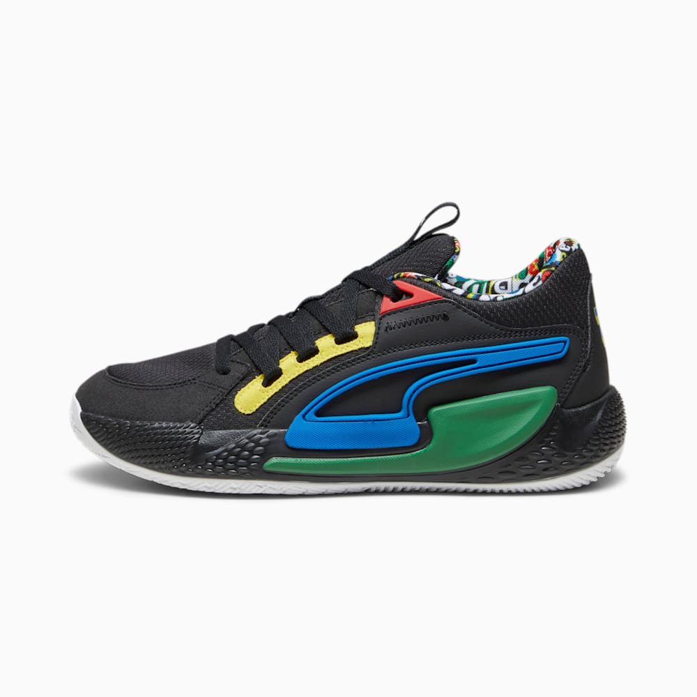 Puma Court Rider Chaos Trash Talk Basketball Sneakers - Black-Pelé Yellow-Archive Green-Racing Blue-White