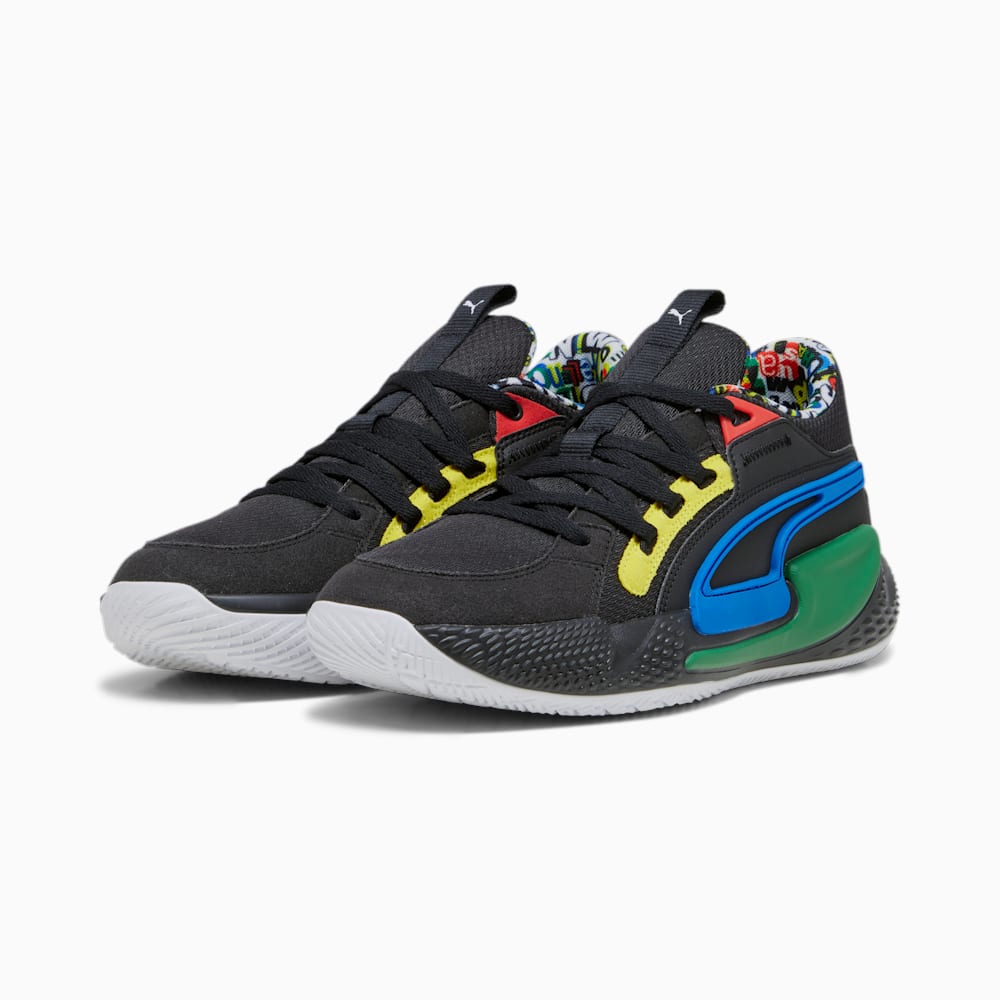 Puma Court Rider Chaos Trash Talk Basketball Sneakers - Black-Pelé Yellow-Archive Green-Racing Blue-White