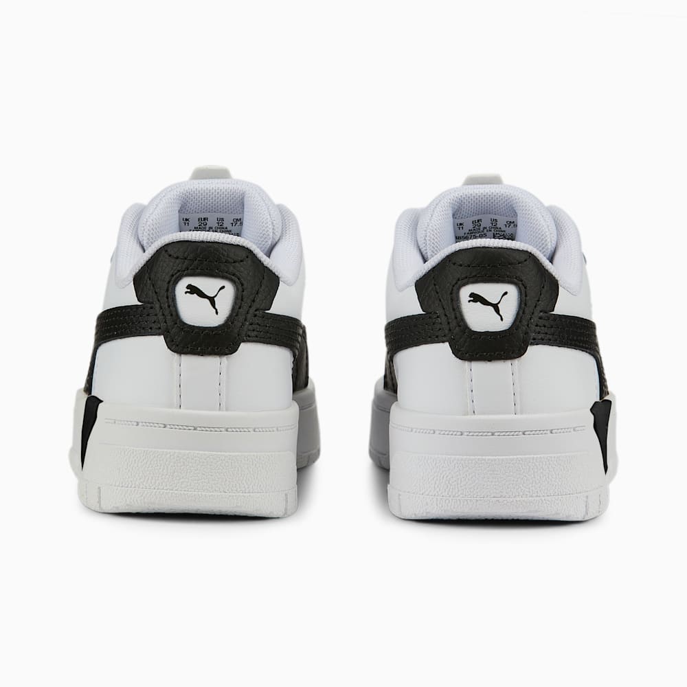 Puma Cali Dream Leather Little Kids Shoes - White-Black-White