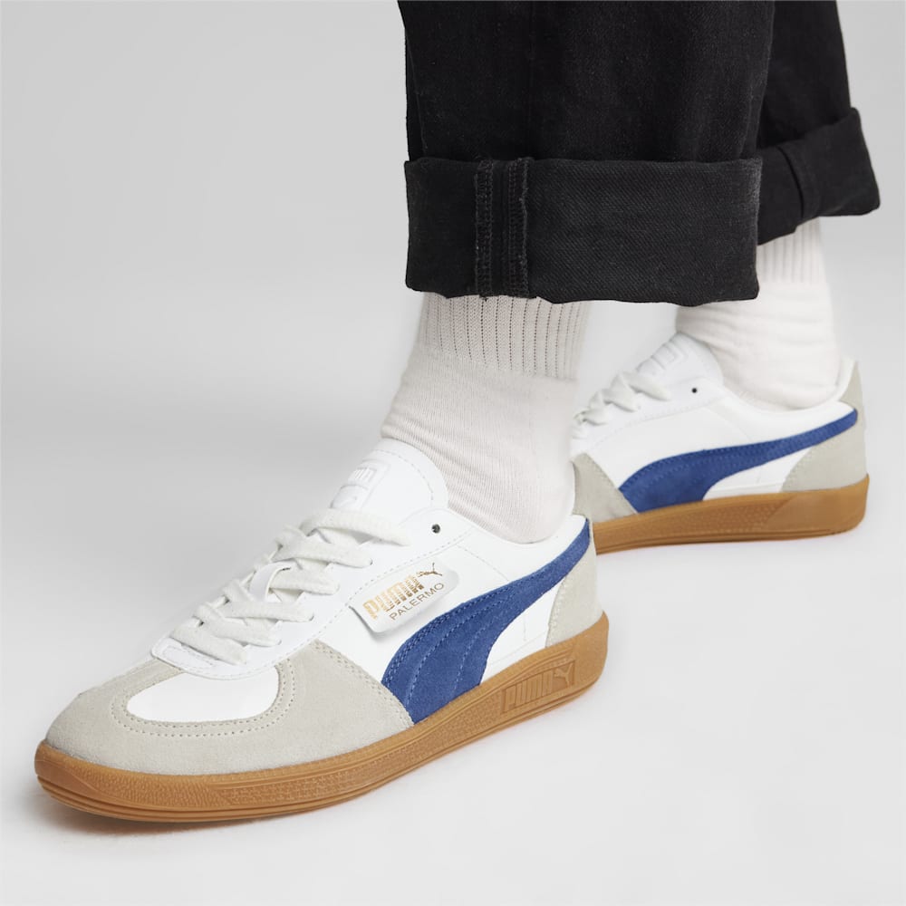 Puma Palermo Leather Sneakers - White-Vapor Gray-Clyde Royal