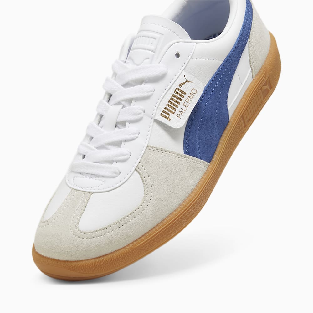 Puma Palermo Leather Sneakers - White-Vapor Gray-Clyde Royal