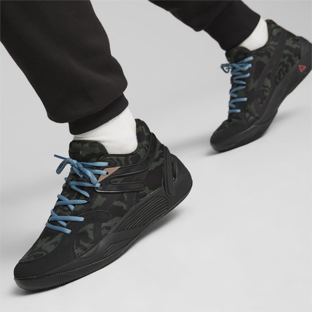 Puma TRC Blaze Court Camo Basketball Shoes - Black-Myrtle-Dark Clove-Bold Blue-Electric Blush