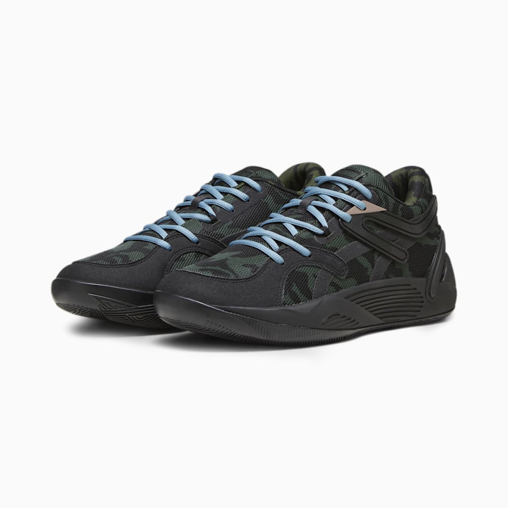 Puma TRC Blaze Court Camo Basketball Shoes - Black-Myrtle-Dark Clove-Bold Blue-Electric Blush