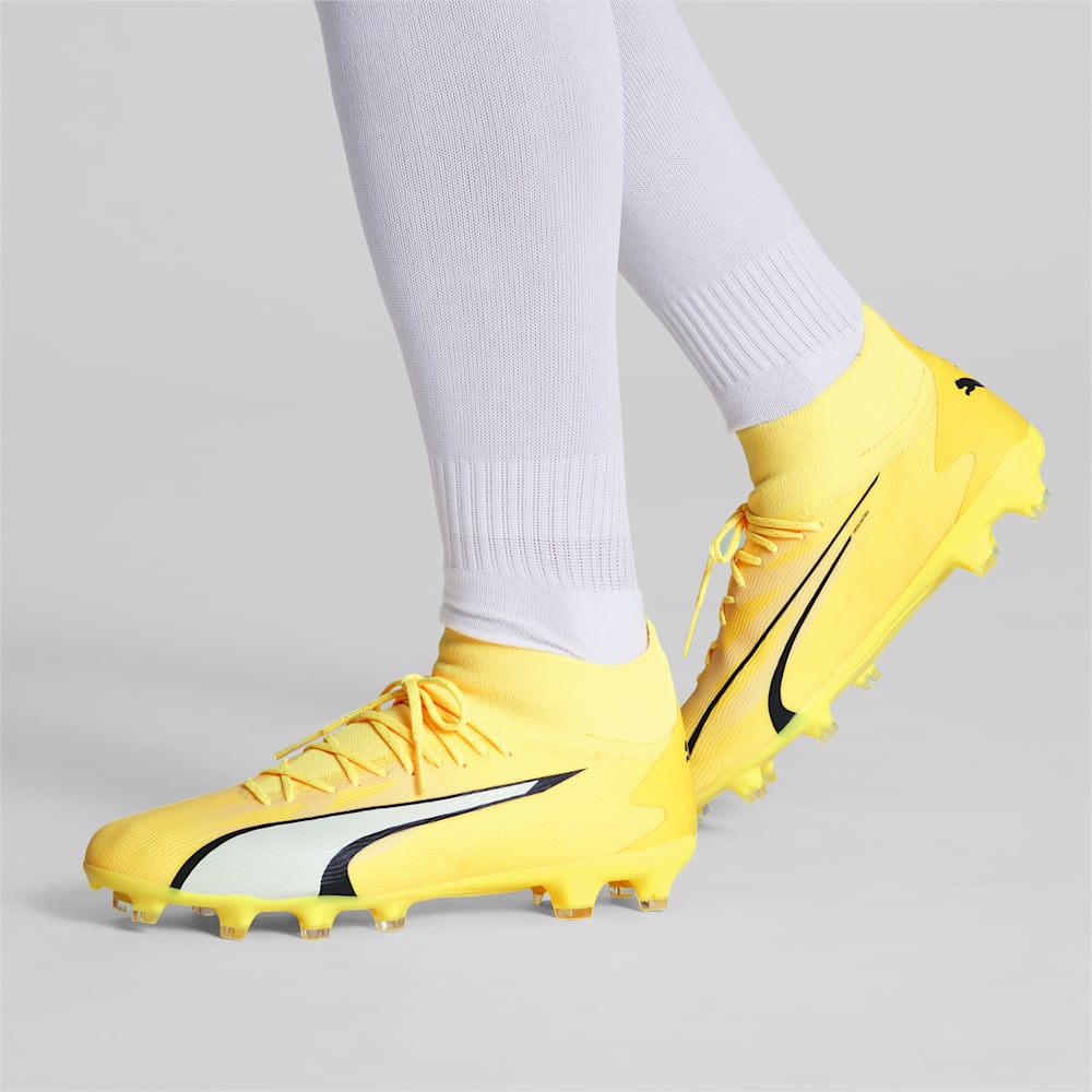 Puma ULTRA PRO FG/AG Soccer Cleats - Yellow Blaze-White-Black