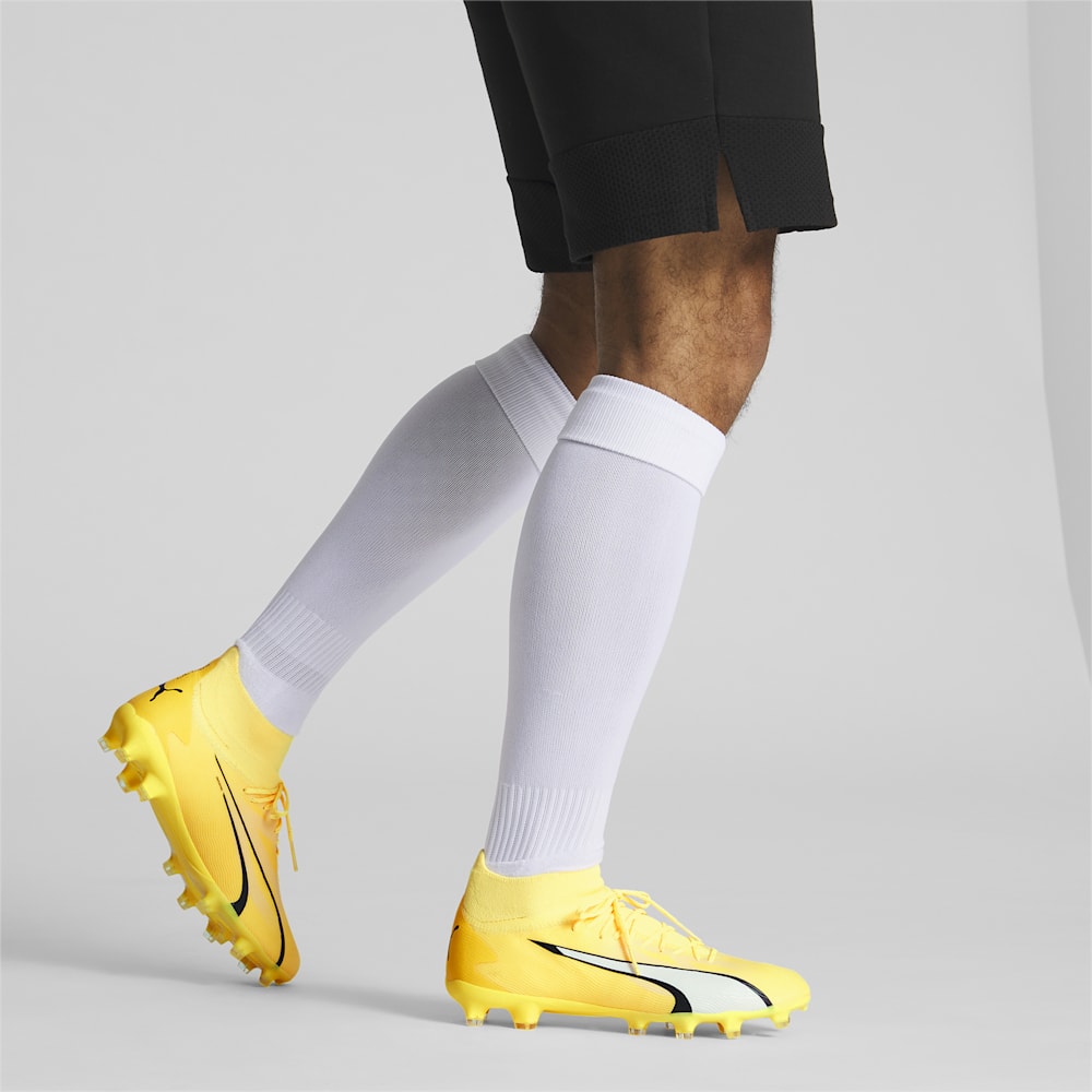 Puma ULTRA PRO FG/AG Soccer Cleats - Yellow Blaze-White-Black