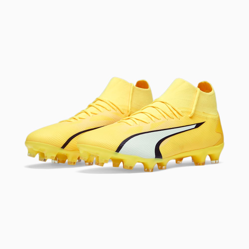 Puma ULTRA PRO FG/AG Soccer Cleats - Yellow Blaze-White-Black