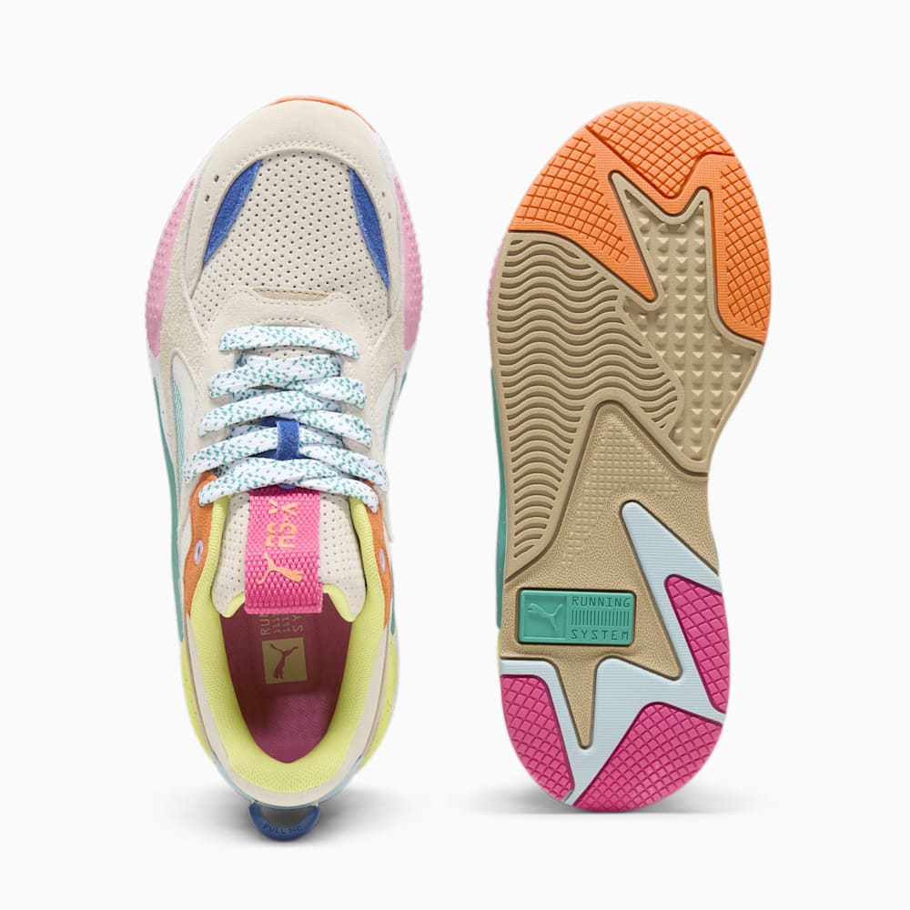 Puma RS-X Suede Multi Sneakers - Alpine Snow-Prairie Tan-Rickie Orange