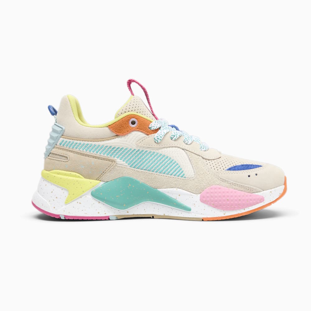 Puma RS-X Suede Multi Sneakers - Alpine Snow-Prairie Tan-Rickie Orange